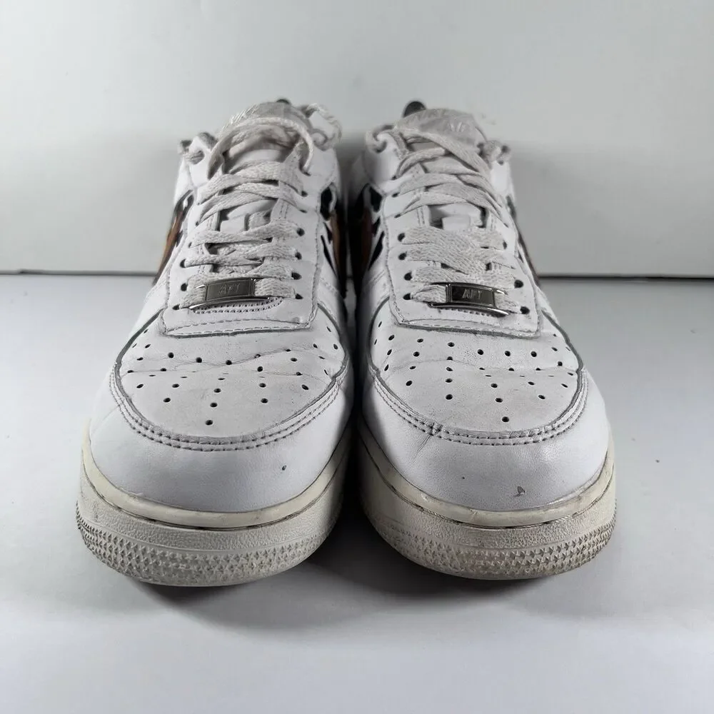 Nike Air Force 1 Low Custom Cow Print Lace Up Shoes Sneakers Women's 8.5